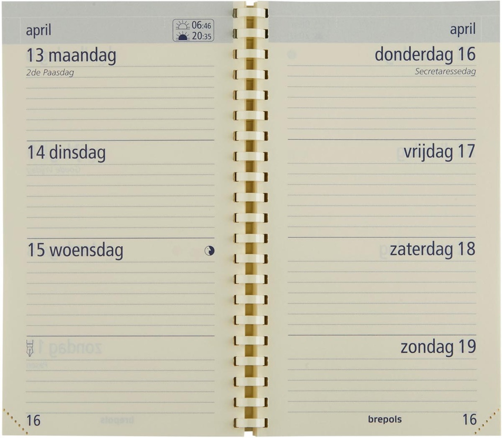 Vulling Brepols voor zakagenda Optivision Pocket Palermo 90x160mm Nederlandstalig 2026 1 week/2 pagina's