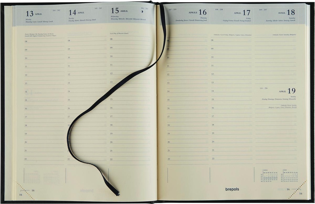 Agenda Brepols Timing Lima 171x220mm zestalig bordeaux 2026 1 week/2 pagina's