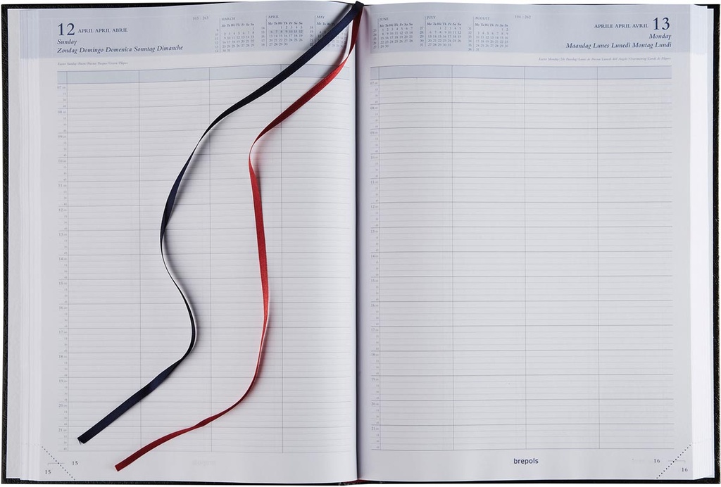 Agenda Brepols Bremax 1 Santex 210x290mm zestalig zwart 2026 1 dag/pagina