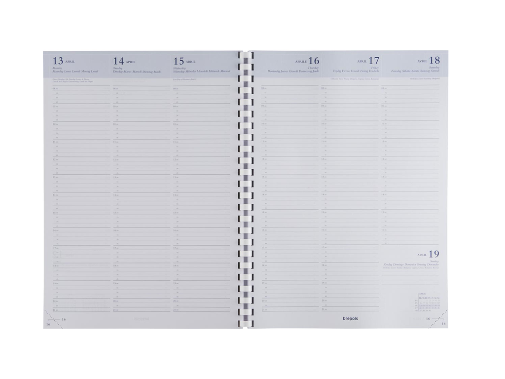 Vulling Brepols voor agenda Omega Calpe 207x290mm zestalig 2027 1 week/2 pagina's