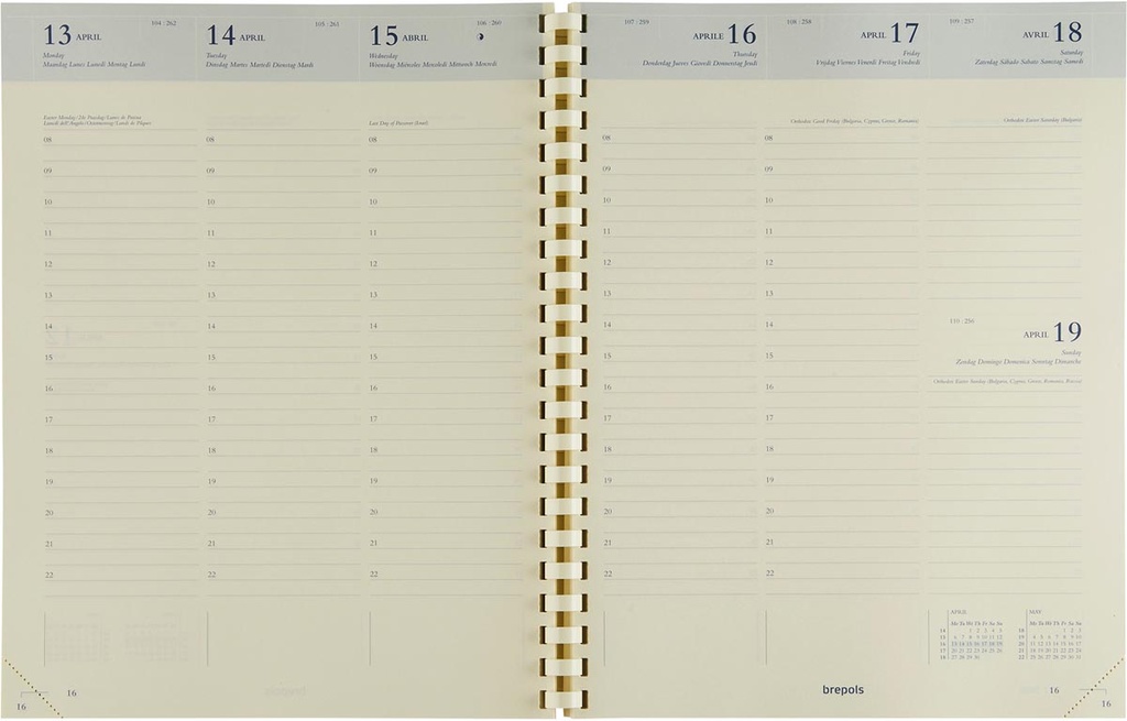 Agenda Brepols Concorde Calpe 207x270mm 2027 zestalig zwart 1 week/2 pagina's
