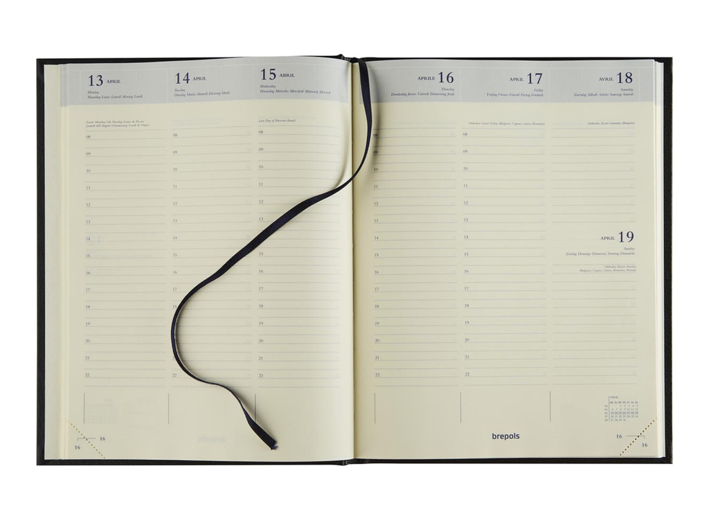 Agenda Brepols Timing Lima 171x220mm zestalig blauw 2027 1 week/2 pagina's