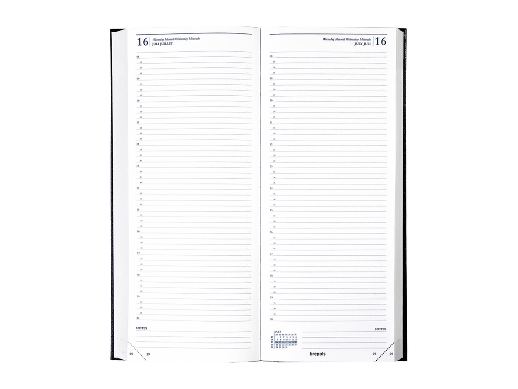 Agenda Brepols Saturnus Lima 128x330mm viertalig assorti 2027 1 dag/pagina