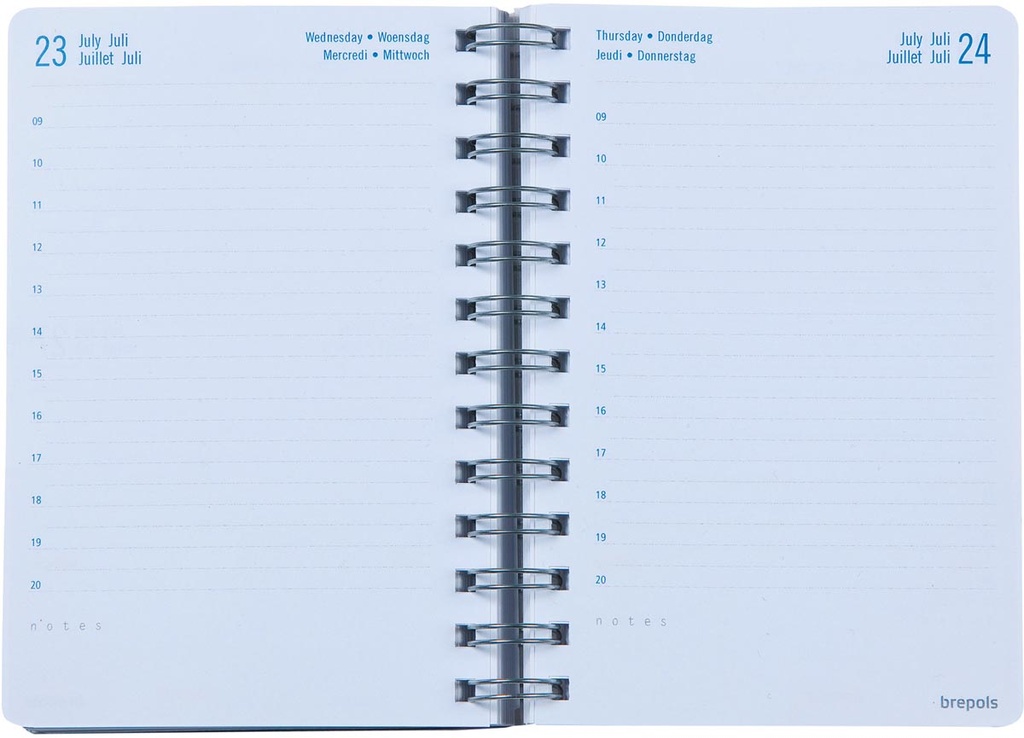 Schoolagenda Brepols Wire-O 2026-2027 geassorteerde kleuren
