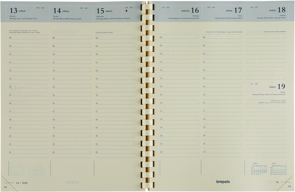 Agenda Brepols Timing Palermo 168x220mm zestalig zwart 2025 1 week/2 pagina's