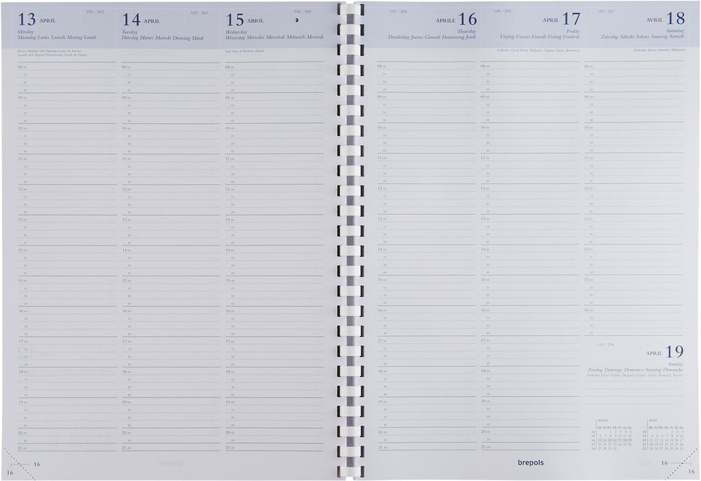 Agenda Brepols Omega Calpe 207x290mm zwart zestalig 2025 1 week/2 pagina's