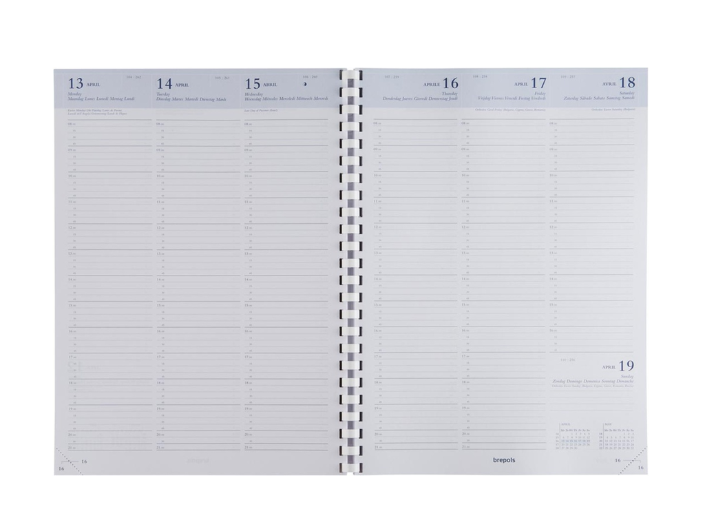 Agenda Brepols Omega Calpe 207x290mm zwart zestalig 2027 1 week/2 pagina's