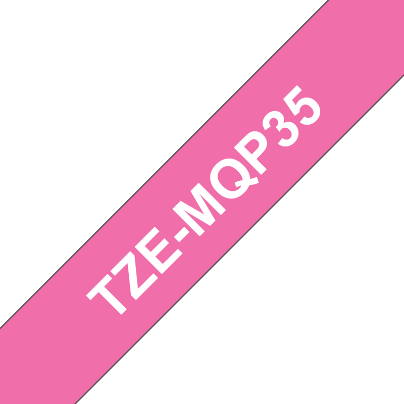 Tape Brother P-Touch TZE-MQP35 12mm zwart op mat roze "Berry Rose"