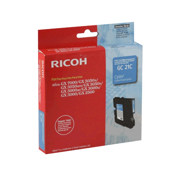 Cartridge Ricoh Inkjet GC21 Aficio GX3000 1.000 pag. CY (405533)