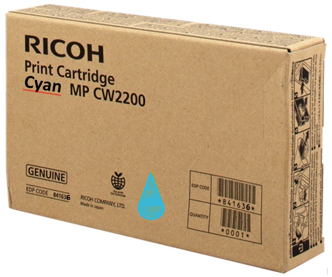 Toner Ricoh Color Laser 841636 Aficio MP CW2200SP 100ml CY