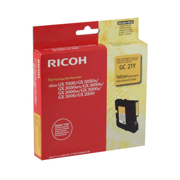 Cartridge Ricoh Inkjet GC21 Aficio GX3000 1.000 pag. YEL (405535)