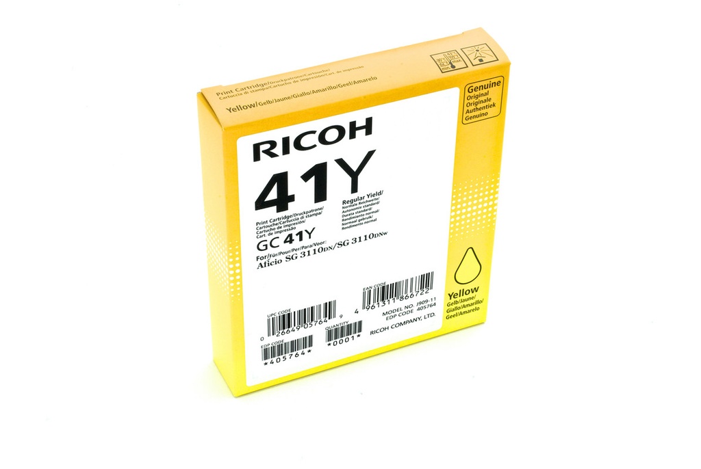 Cartridge Ricoh Inkjet GC41 Aficio SG 2100N 400 pag. YEL (405768)