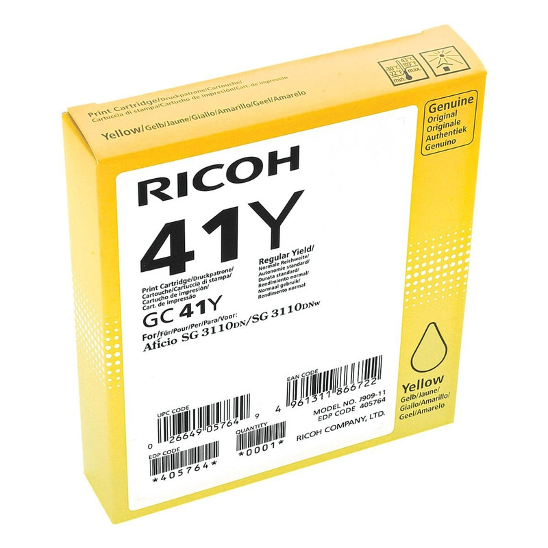 Cartridge Ricoh Inkjet GC41 Aficio SG 3100SNw 2.200 pag. YEL (405764)