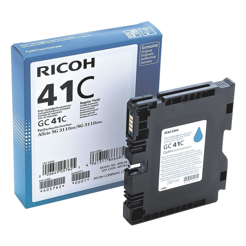 Cartridge Ricoh Inkjet GC41 Aficio SG 3100SNw 2.200 pag. CY (405762)