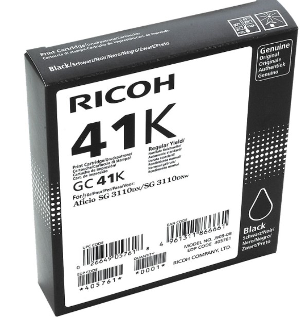 Cartridge Ricoh Inkjet GC41 Aficio SG 3100SNw 2.400 pag. BK (405761)