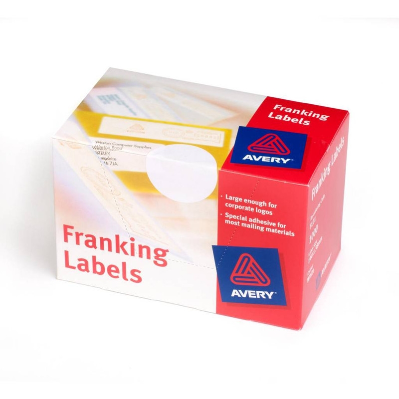 Frankeeretiket Avery 2 etik/bl 140x38mm wit (500)