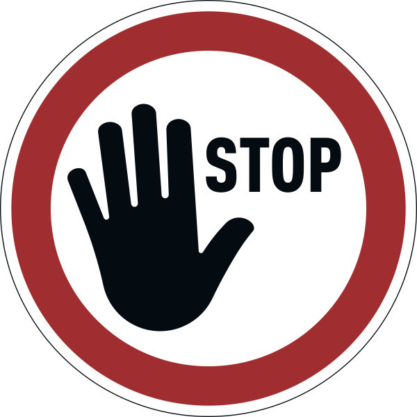 Vloermarkering Durable sticker Ø430mm "stop" verwijderbaar rood