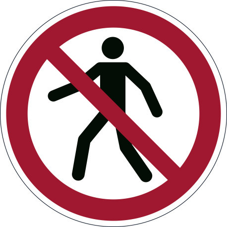 Veiligheidsmarkering Durable sticker Ø430mm "voetgangers verboden"