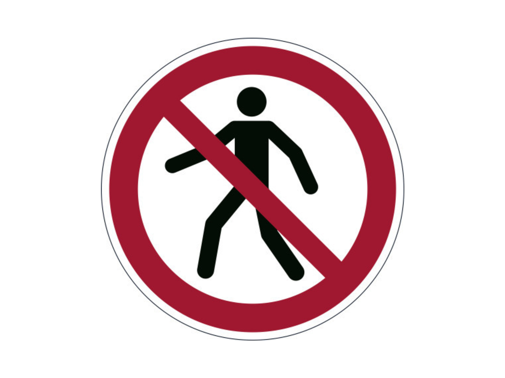 Veiligheidsmarkering Durable sticker Ø430mm "voetgangers verboden"