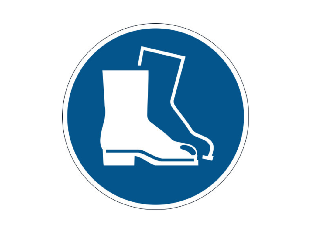 Veiligheidsmarkering Durable sticker Ø430mm "gebruik veiligheidsschoenen"
