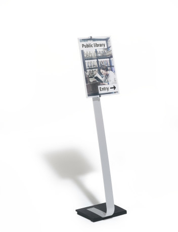 Vloerstandaard Durable Crystal Sign Stand A3 metaal-zilver 