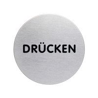 Pictogram Durable "PUSH" Ø65mm zilver