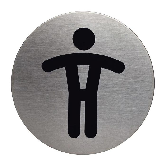 Pictogram Durable Herentoilet Ø83mm zilver