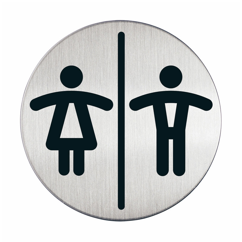 Pictogram Durable Dames-/herentoilet Ø83mm zilver