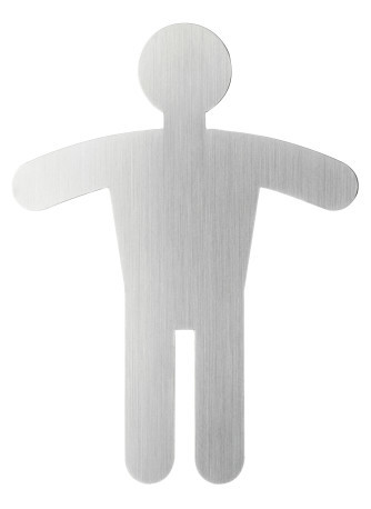 Pictogram wc heren Durable 90x120mm metaal-zilver