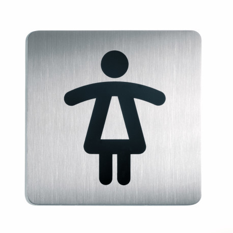 Pictogram toilet dames Durable 150x150mm metaal-zilver