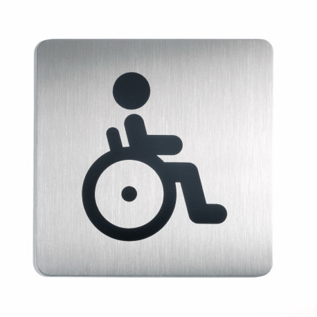 Pictogram toilet mindervaliden Durable 150x150mm metaal-zilver