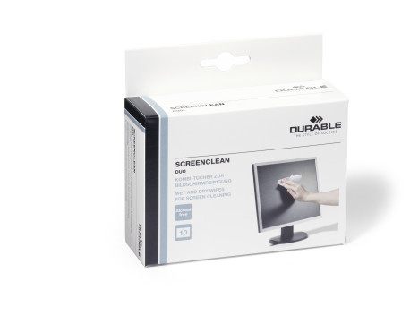 Reinigingsset voor schermen Durable Screanclean Duo wit (10)