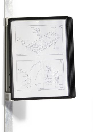 Zichtpanelensysteem Durable Vario Magnet Wall 5 A4 zwart