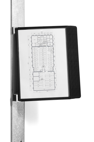 Zichtpanelensysteem Durable Vario Magnet Wall 10 A4 zwart