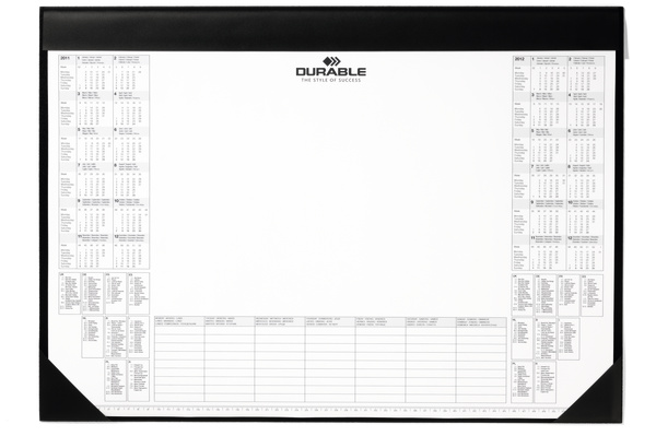 Schrijfonderlegger Durable 42x59cm met papierblok +kalender zwart (D729101)