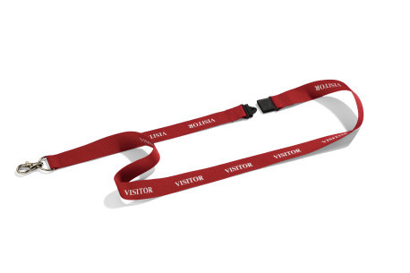 Textielkoord "VISITOR" met karabijnhaak Durable rood (10)