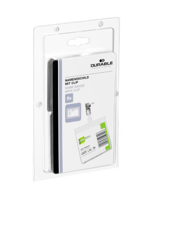 Naambadge met klem Durable 60x90mm retailverpakking transparant (5)