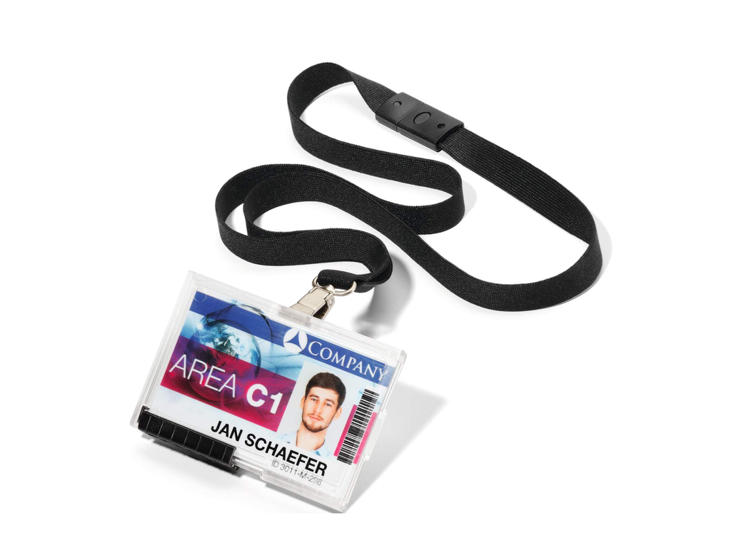 Kaarthouder Durable PUSHBOX met textielkoord voor 2 kaarten zwart (10)