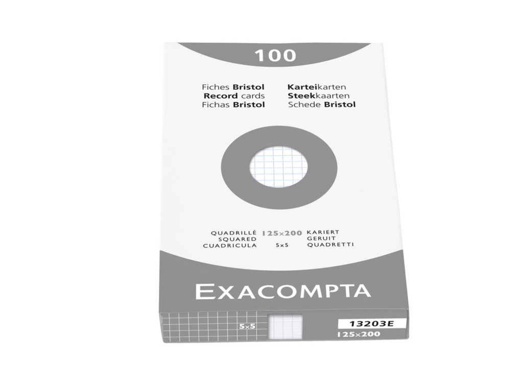 Steekkaart Exacompta 125x200 geruit wit (100)