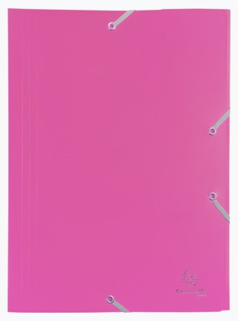 Elastomap Exacompta PP met 3 kleppen A4 fuschia