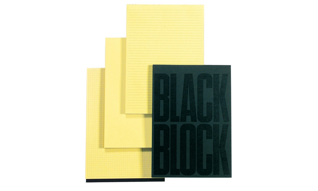 Notitieblok Exacompta Black Block karton A4 geruit 140blz zwart