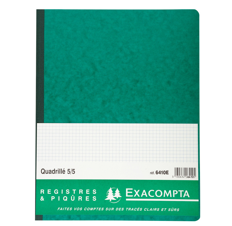 Register Exacompta karton 32x25cm 80blad geruit assorti