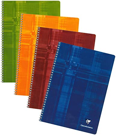 Spiraalschrift Clairefontaine karton A4 gelijnd 180blz met kantlijn assorti