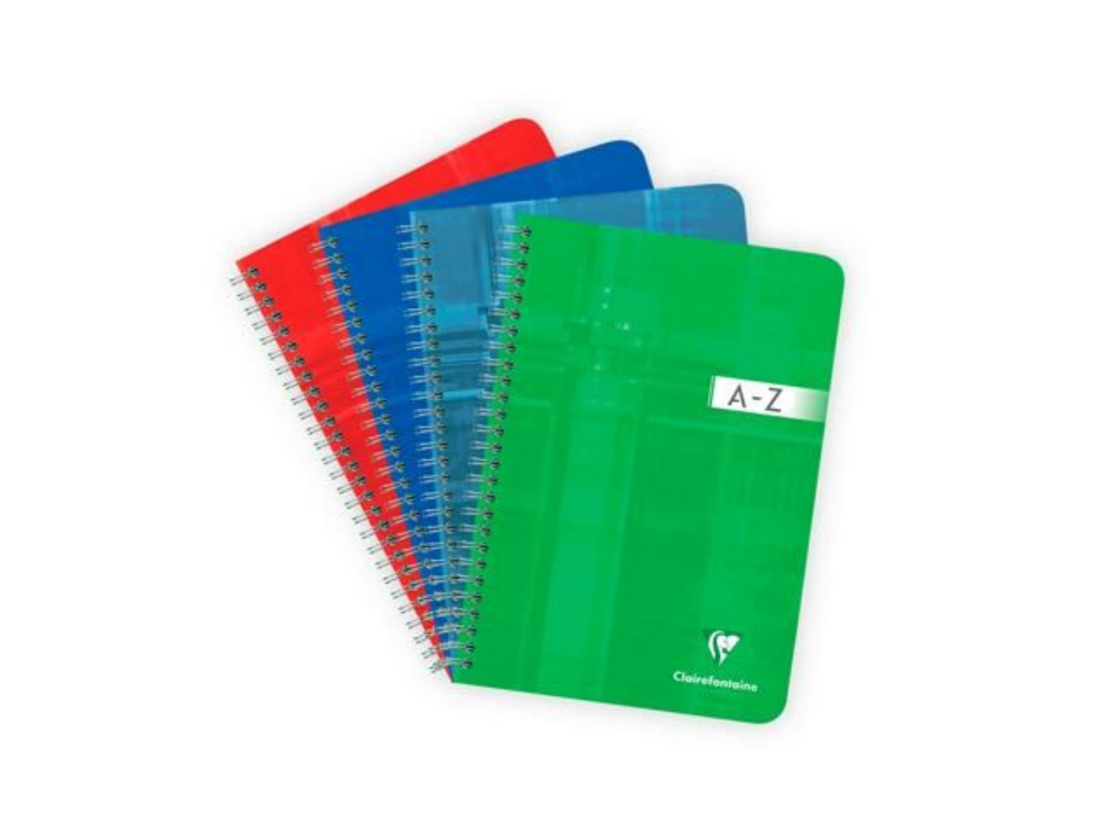 Adresboek Clairefontaine spiraal 148x210mm geruit 180blz assorti