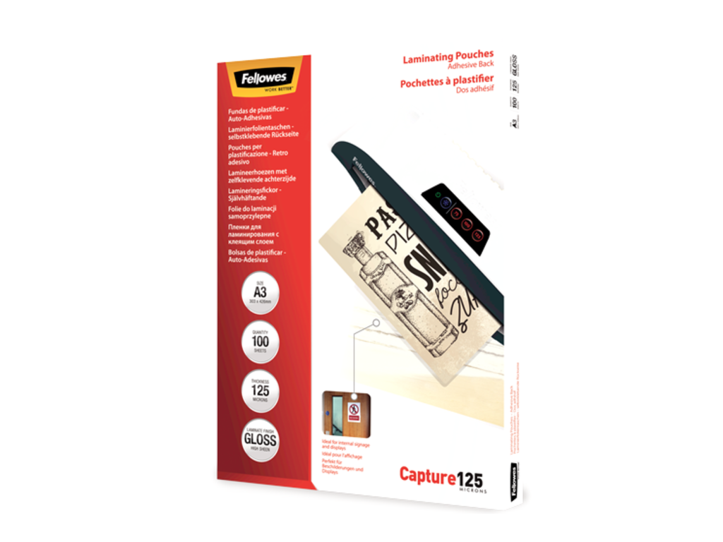 Lamineerhoes Fellowes Special A3 2x125µ zelfklevende achterkant (100)