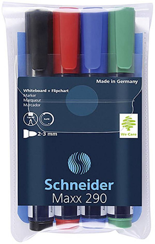 Whiteboardmarker Schneider Maxx 290 rond 1-3mm etui assorti (4)