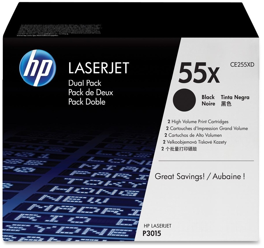 Toner HP Mono Laser 55X DUO LaserJet Enterprise MFP M525dn 2x12.500 pag. BK