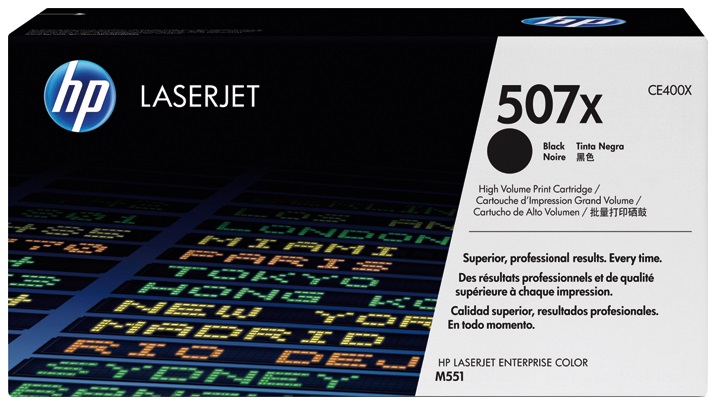 Toner HP Color Laser 507X Color LaserJet Enterprise 500 M551dn 11.000 pag. BK