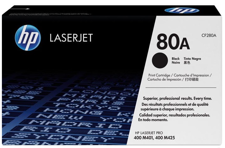 Toner HP Mono Laser 80A LaserJet Pro 400 M401a 2.560 pag. BK