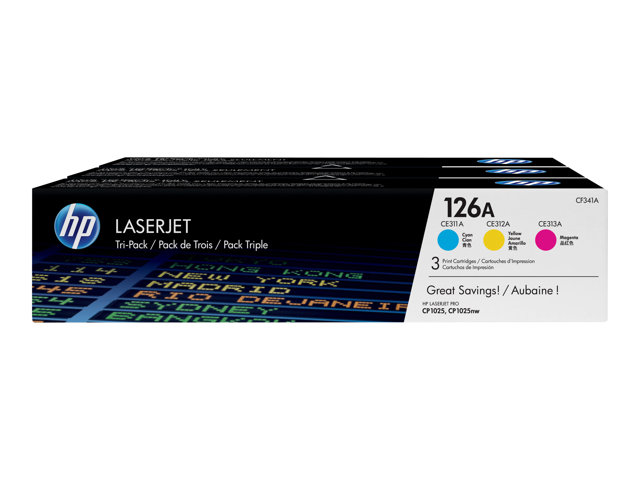 Toner HP Color Laser 126A Color LaserJet Pro CP1025 3x1.000 pag. RAINBOWPACK C/M/Y